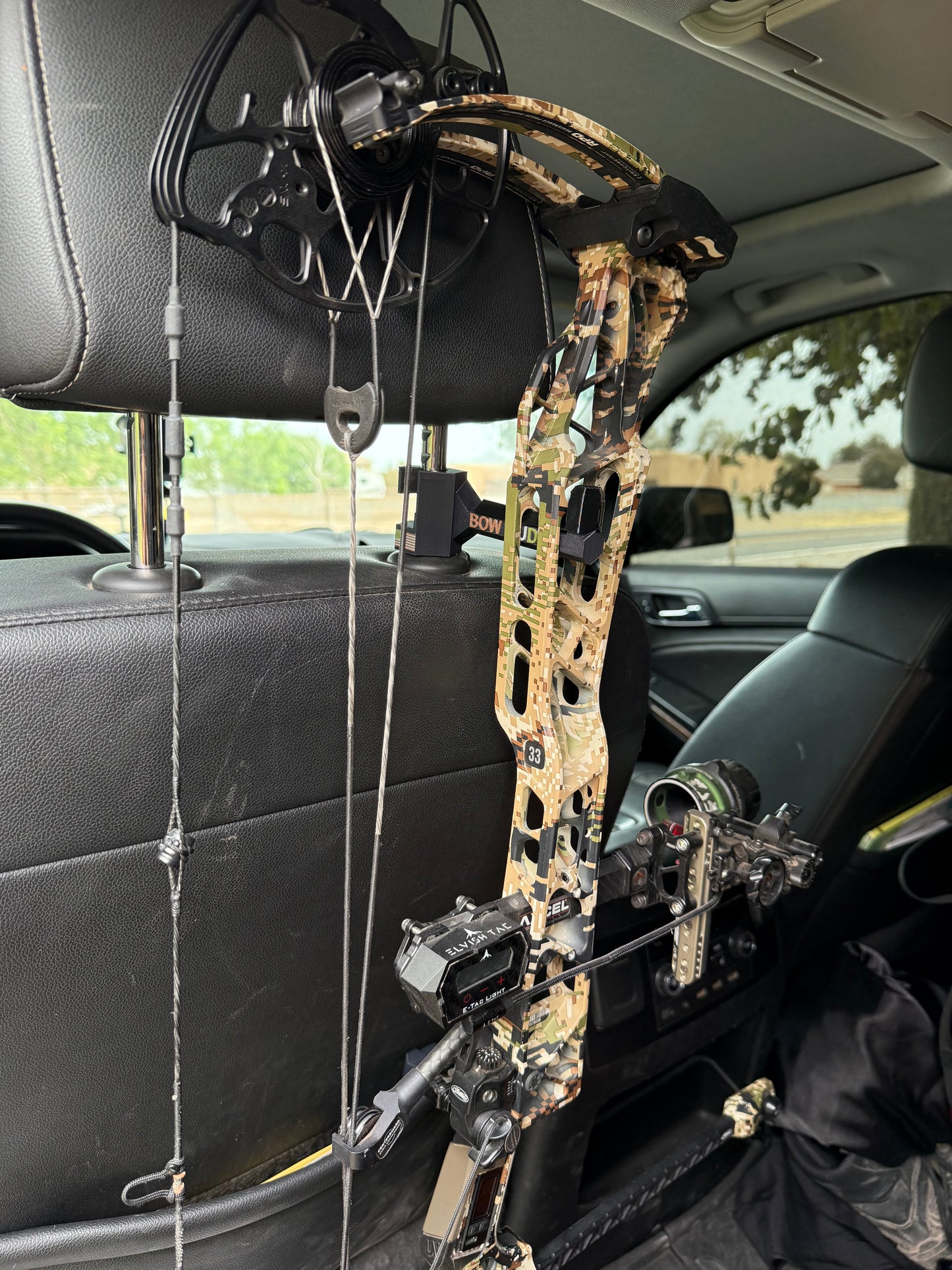 Twist-On Bow Buddy - Nearly Universal Archery Bow and Gear Hanger for Trucks & SUVs - Rubber Protector and Spacer Ring Included | Made in USA | Quick No-Tool Install