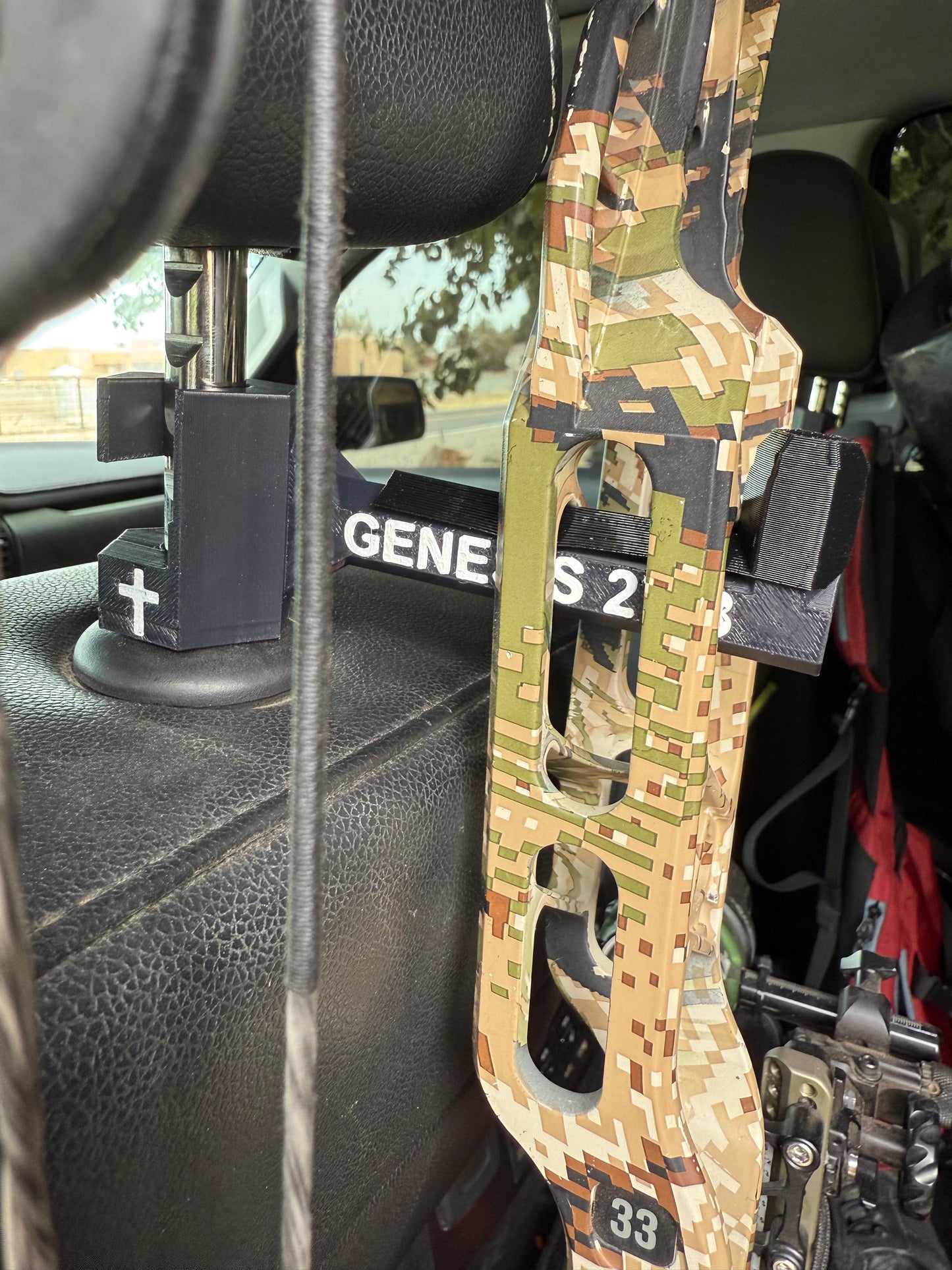 Twist-On Bow Buddy - Nearly Universal Archery Bow and Gear Hanger for Trucks & SUVs - Rubber Protector and Spacer Ring Included | Made in USA | Quick No-Tool Install