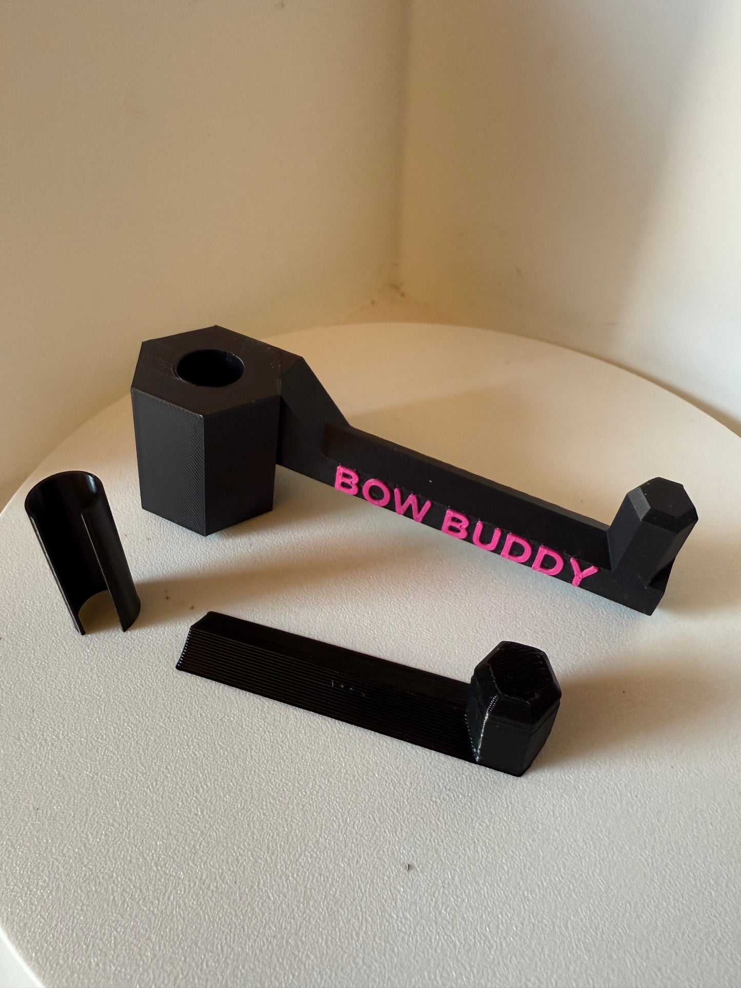 Twist-On Bow Buddy - Nearly Universal Archery Bow and Gear Hanger for Trucks & SUVs - Rubber Protector and Spacer Ring Included | Made in USA | Quick No-Tool Install