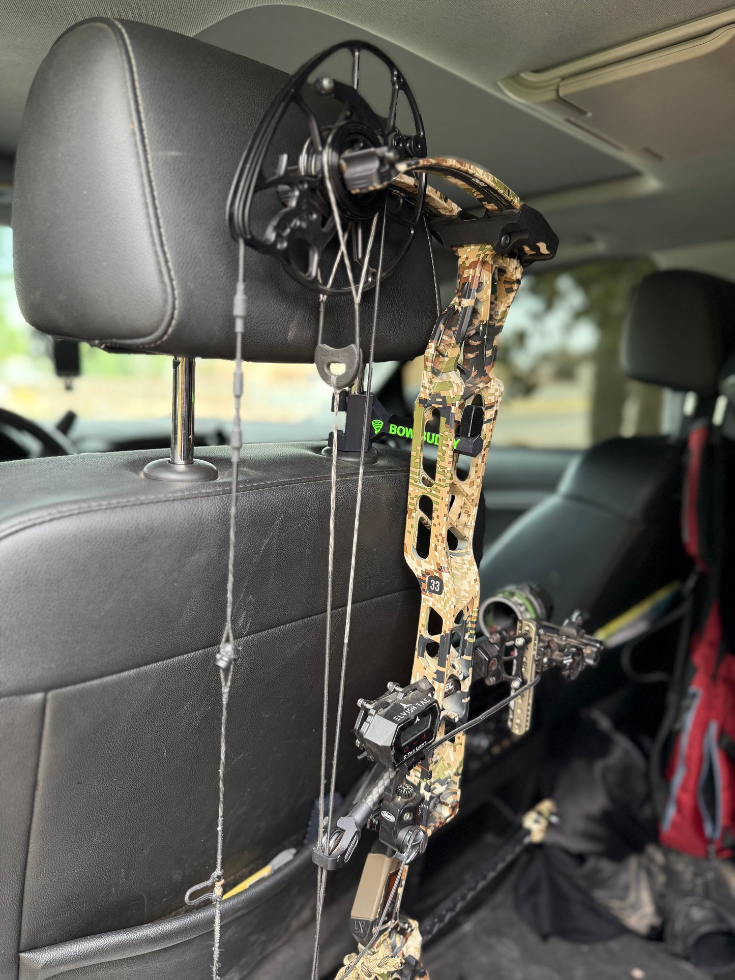 Twist-On Bow Buddy - Nearly Universal Archery Bow and Gear Hanger for Trucks & SUVs - Rubber Protector and Spacer Ring Included | Made in USA | Quick No-Tool Install